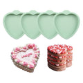 QELEG 4Pcs Heart Shaped Cake Pans,6 inch Silicone Pancake Mold,layer Cake Pan Sets for Jumbo Whoopie Pie, Vegetable Pancakes, Taco Shells, Pizza Crust, Omelet, and Resin Craft(Heart) - color: Heart