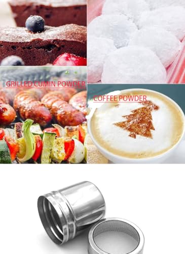 Stainless Steel Shaker Sifter Dispenser Duster Container, 1 Pack