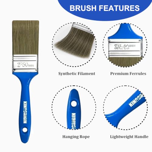 King Origin Versatile Paint Brush Set, 30 Pack, 2 Inch Paint Brushes, Small Paint Brushes for Walls, Furniture, Crafts - Detailed Painting & Larger Surface Coverage - color: 30 Pack, 2 Inch