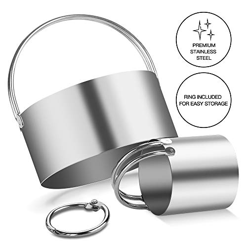 5 Pieces Cookie Cutters Round Cutters Stainless Steel Biscuit Cutter with Handle in Graduated Sizes Round Shape Molds - size: 5 Sizes With Handle