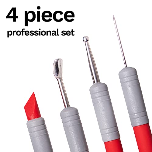 DAS Professional Clay Tools - 4 Metal Sculpting Tools for Artists and Students - Practical Carving Tools for Fine Details and Textures - Durable Clay Carving Tools for Modeling Shaping and More - size: 4 PROFESSIONAL CLAY TOOLS