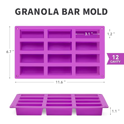 Puyeipt Granola Bar Molds, 2 Pack, 24 Cavities