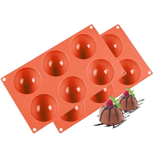 Joyeee Egg Shaped Silicone Molds for Baking, 2 Pcs 6 Cup Durable Round Big Silicone Molds for Food, Egg Muffin, Cupcakes, Big Cupcake Dessert, Dishwasher Safe, Easy Clean - size: Regular size egg molds - 2 pack