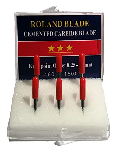 6-Pack 45 degree standard angle sign making vinyl sign plotter knife blade replacement cemented Carbide Set compatible with Roland Refine US Cutter Bridge MH