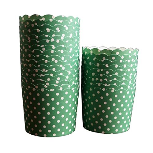 Paper Baking Cups (Polka Dots), Greaseproof Disposable Cupcake Liners (Green, Large Cups (50-Pack)) - color: Green