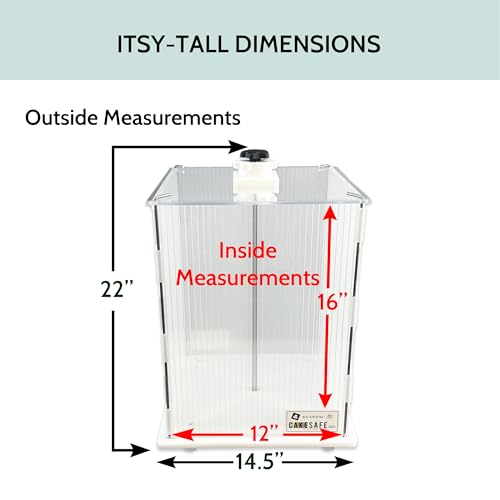 CAKESAFE Reuseable Itsy Tall Cake Transporter, Clear Plastic Cake Carrier (12" W x 16" H) - size: 12 x 16 in