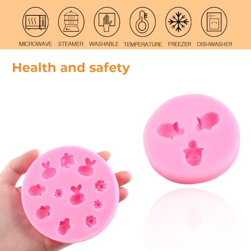 Honeycombs Bees Fondant Molds Bumble Bee Silicone Mold for Chocolate Candy Cakes Decoration Gum Paste Set Of 4