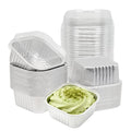 50 Pack 5oz Mini Square Cake Pans with Lids, Silver - color: Silver, size: Square