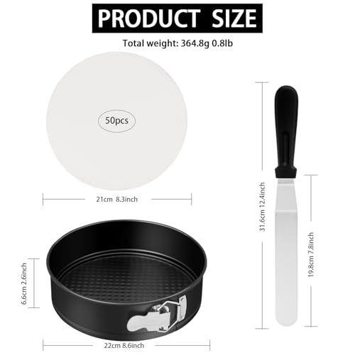 Springform Pan Set, 9 Inch with 50 Liners and Spatula