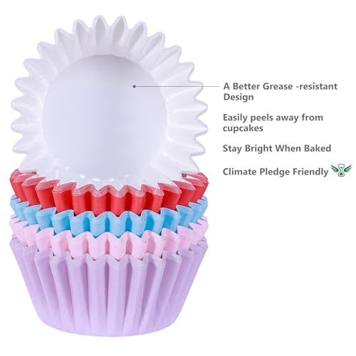 Caperci Heavy Duty Multicolor Cupcake Liners Standard Baking Cups 150pcs - color: Multicolor
