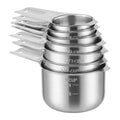 Stainless Steel Measuring Set, Stackable Design Metal Cups and Spoons, Engraved Markings for Dry and Liquid Ingredients 7PCS Silver(cup) - color: Silver(cup), size: 7PCS