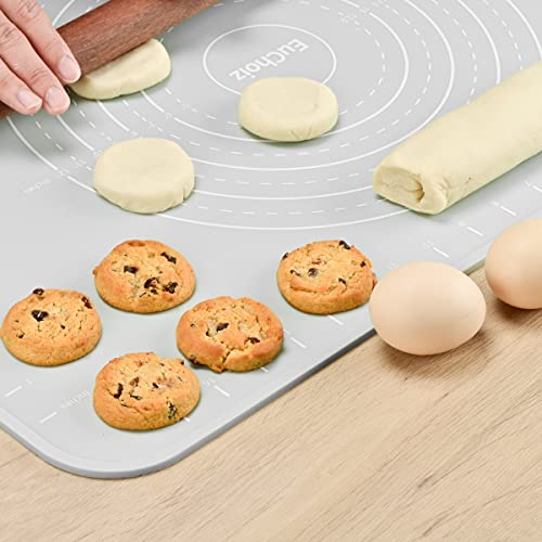 Silicone Pastry Non Stick Baking Mat 20"*16" Dough Rolling Edge Heightening - color: Light Grey, size: 20"L x 16"W