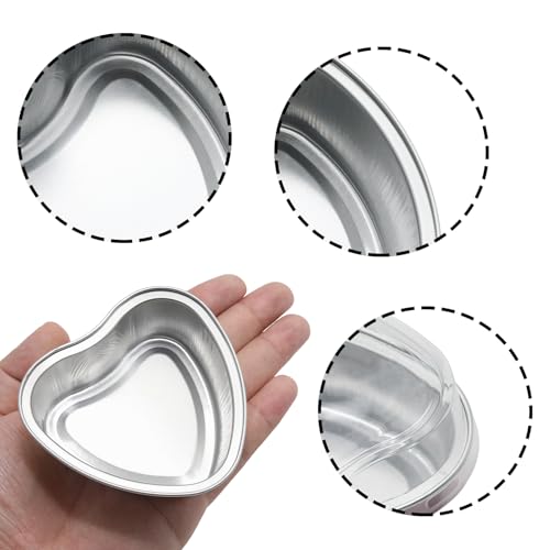 50 Pack Heart Shaped Cake Pans, 3.4oz Dark Green - color: Dark Green, size: Heart
