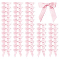 50 Pcs Satin Bows with Twist Ties, 2.5 Inch Gift Wrapping Bows, Pink - color: Pink