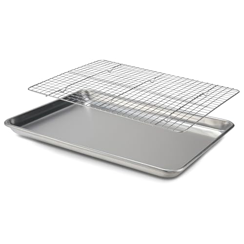 Checkered Chef Baking Sheet and Cooling Rack Set for Cooling and Baking