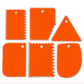 Cake Scraper, 6 Pcs Cake Smoother Scraper, Dough Scraper Orange - color: Orange