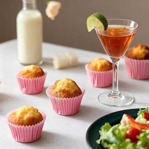 1000 Pcs 1 Inch Mini Muffin Liners,Muffin Liner for Baking White Cupcake Papers Baking Cup Liners,Used for 48 Cup Mini Muffin Pa (Pink) - color: Pink