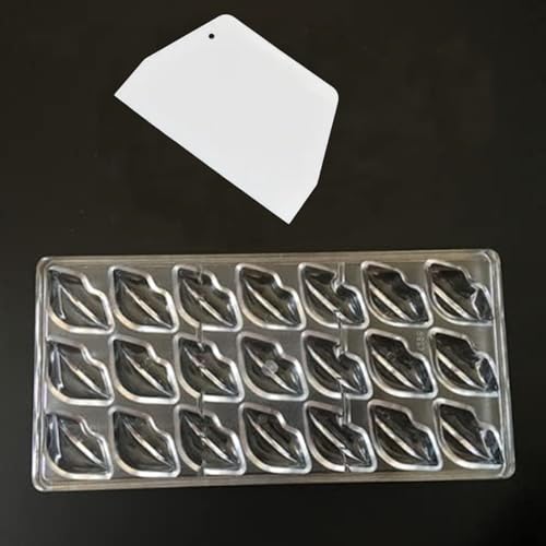 Chocolate Candy Mold PC Polycarbonate Chocolate Making Mould with Scraper (Lip Shape) - color: Lip Shape