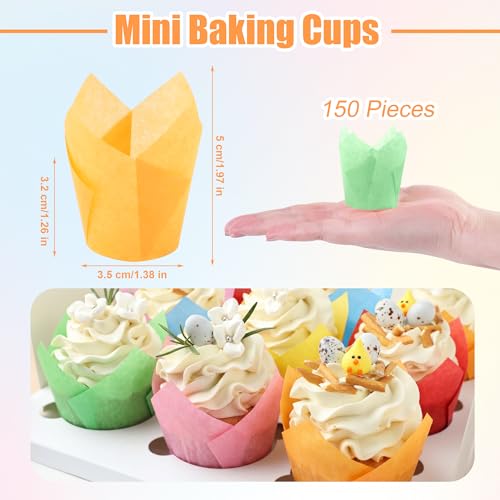 Ruisita 150 Pcs Mini Cupcake Liners Muffin Liners Baking Cups - color: Multicolor 1