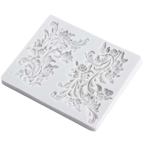 Lingzhi Baroque Fondant Mold Curlicues Scroll Lace Silicone Molds - color: Style A