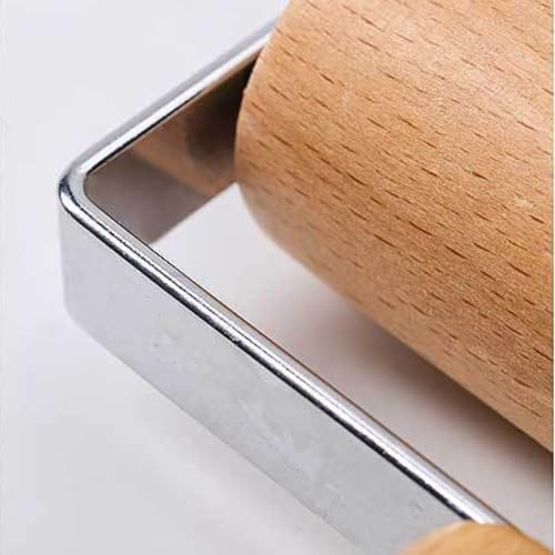 Stainless Steel & Beechwood Rolling Pin with Adjustable Thickness - Ergonomic Dumpling/Pasta Maker、Pizza, Kitchen Tool for Home Chefs, Dishwasher Safe & Rustproof Design (T) - size: T
