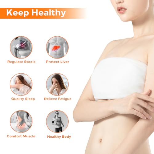 40Pcs Castor Oil Patches, Yuelong 4 Sizes Castor Oil Pack Wrap Disposable Organic Cotton Self-Adhesive Pads for Belly Button, Joints & Body Care, Leak-Proof & Breathable - size: Mix40Pcs