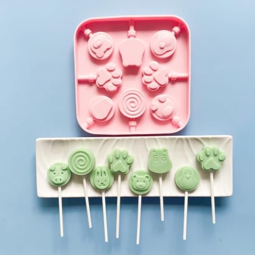 2pcs Cute Silicone Lollipop Mold Set for Kids,Candy Molds (2pcs Catpaw) - color: 2pcs Catpaw