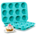 CAKETIME Silicone Muffin Pan Set, Cupcake Pans 12 Cups Silicone Baking Molds, Food Grade, Pinch Test Approved, Pack of 2 - size: 12-Cup Regular