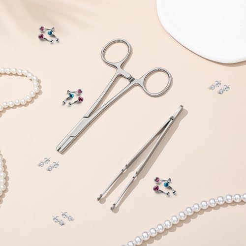 2 Pcs Piercing Ball Grabber Tool, 3mm Piercing Barbell Clamps Tool - size: Common