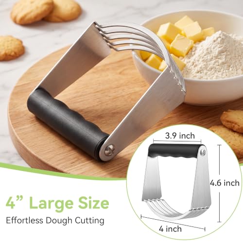 USLAI Large Pastry Blender, Heavy Duty, Food-Grade Stainless Steel, 4 Inch - size: Set of 1