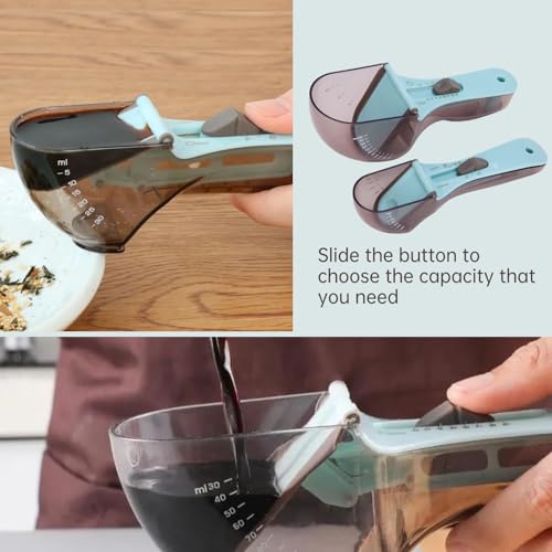 Adjustable Measuring Spoon Set – Multifunctional Cooking & Baking Scoop, Accurate Measurement, Easy to Clean, Includes 130ml & 30ml Spoons