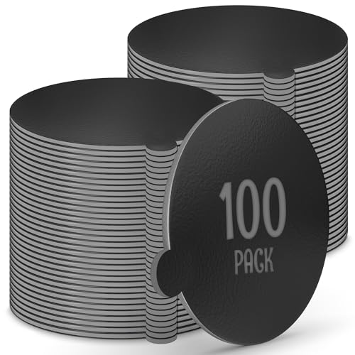 O'CREME Mini Cake Boards Round Black Foil 3.25 Inch with Tab 100ct - color: Black, size: 3-1/4 Inch
