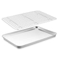 E-far Baking Sheet with Wire Rack Set, 16" x 12" (1 Pan +1 Cooling Rack) - size: 16"x12"