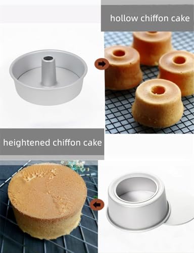 XZJMY Angel Food Cake Pan 5Inch 3 pcs set Food Cake Pan Round Baking Pan with Removable Loose Bottom, Heavy Duty Bakeware Round Tube Pan for Home Kitchen and Catering (5")