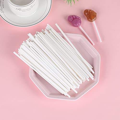 500 Pcs 4-Inch White Lollipop Sticks,Cake Pops Sticks,Paper Treat Sticks Sucker Stick for Cake Toppers,Dessert,Chocolate,Cookie,Candy(3mm) - size: 4 Inch (Pack of 500)