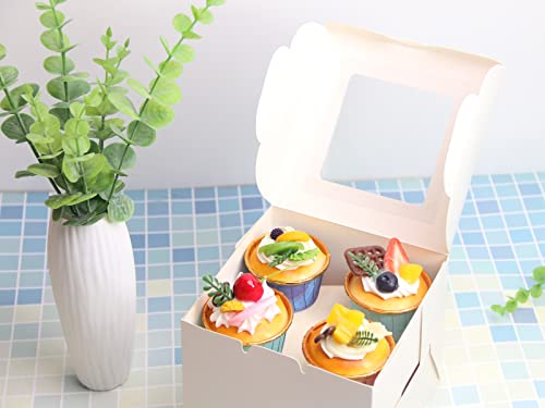 White Bakery Boxes 6x6x5 Inch - 12Pack Window Gift Boxes