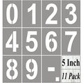 5 Inch Large Number Stencils for Painting - 11 Pack Number Stencil Templates for Curb Address, Cakes, Cookies, Mailboxes and Crafts, Reusable House Numbers Stencils for Wood Signs & Cement Wall Art - size: 5 Inch
