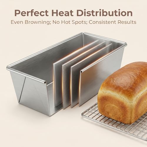 3 Pcs Nonstick Loaf Pans, 7.1 x 3.4 Inch Small Rectangle Baking Pans