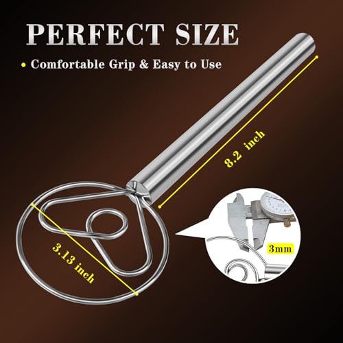 TEEVEA Danish Dough Whisk Stainless Steel for Sourdough Bread - color: Stainless Steel Heart-shaped