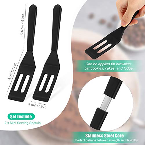 Patelai Mini Brownie Serving Spatula Silicone, Black, 2 Pieces - color: Black