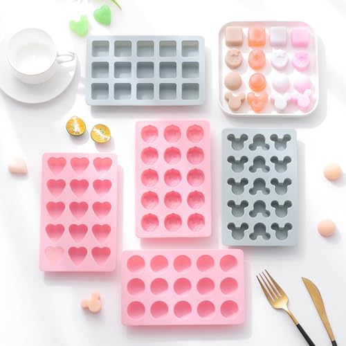 2-Pack Hearts Shape Candy & Chocolate Silicone Molds, Non-stick, Pink - size: Hearts