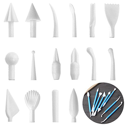 DaKuan Fabulous Cake Scraper Smoother and Fondant Kit - 6 Pcs Decorative Scrapers Polisher and 16 Pcs Modeling and Sculpting Tools