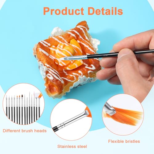 JJUNW 15 PCS Cake Decorating Brushes, Sugar Cookie Decorating Brushes Kit
