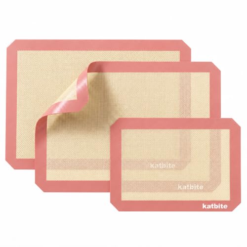 Katbite Silicone Baking Mat Set of 3 Pink - color: Pink 3 Pack