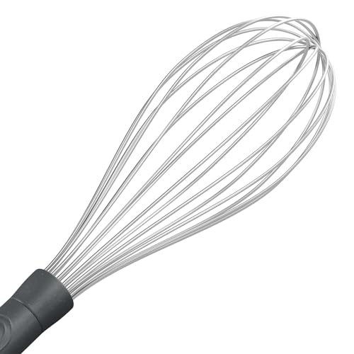 Zyliss Balloon Whisk - Sustainable Wheatstraw Handle Wire Head Whisk - Nonstick Heat-Resistant Cooking Tool for Whisking, Beating, & Mixing Cookware - Easy to Use - 11.8" x 2.5" - Beluga Grey - Large - style: Ballon Whisk (Large)