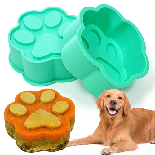 6Inch Dog Birthday Cake Mold, 1Pack Paw Shaped Silicone Pan Extra Large, Silicone Dog Treat Mold for Homemade Birthday Cake - color: 6Inch Dog Cake Mold