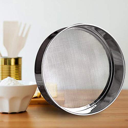Flour Sifter, Stainless Steel Round Flour Sieve Strainer Drum Sieve 3 Pack Flour Sifter for Baking Fine Mesh Strainers for Bake Cakes