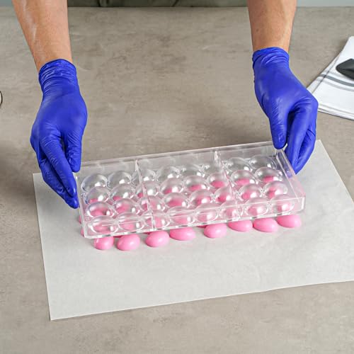 Pastry Tek 10.8 x 5.3 Inch Chocolate Shaping Mold, 1 Freezable Candy Mold - 32 Cavities, Egg-Shaped, Clear Polycarbonate Chocolate Mold, Dishwashable, Easy To Release - Restaurantware - size: 1 Count | 10.8 x 5.3 Inch, style: Egg