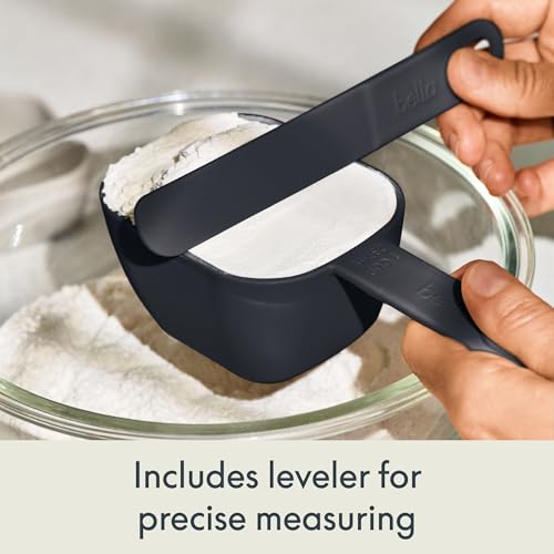 bella 9 Pc Nested Measuring Cup & Spoon Set, BPA & BPS-free nylon, Slate - color: Slate