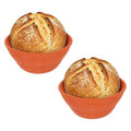 uxcell 2Pcs Silicone Bread Proofing Basket 4.9" Round Sourdough Bread Brown - color: Brown, size: 12.5 cm / 4.9 Inch